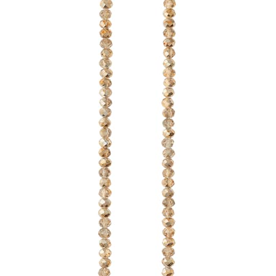 Amber Small Glass Faceted Rondel Beads, 3mm by Bead Landing™